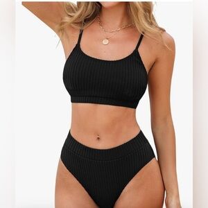 CUPSHE Women's Bikini Set Two Piece Swimsuits High Waisted Scoop Neck E13